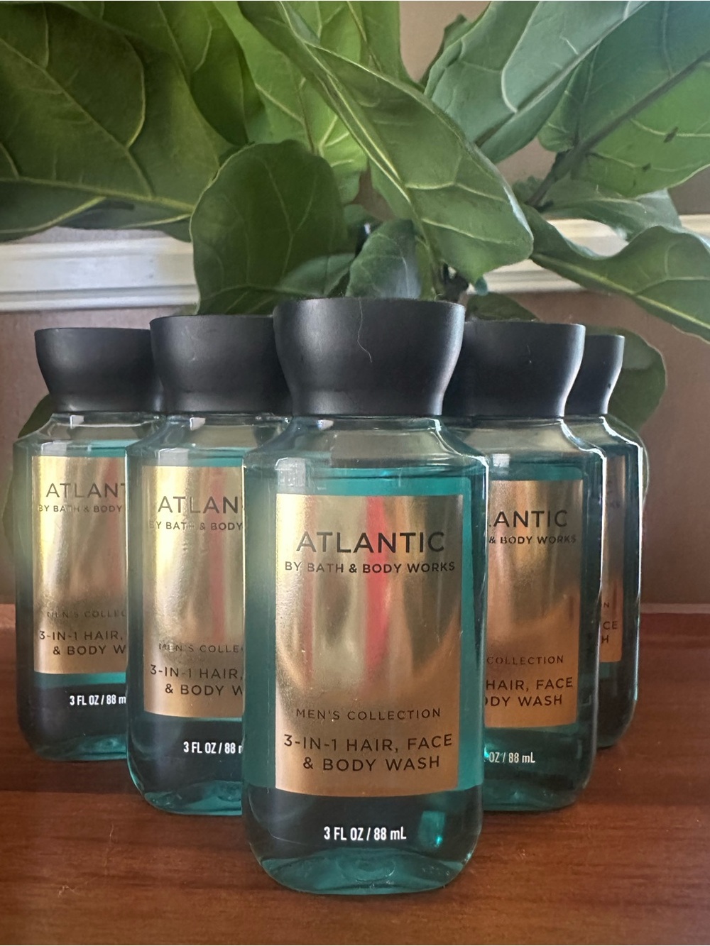 Bath & Body Works Atlantic Men's 3-in-1 Wash — Teal & Gold Set Of 5